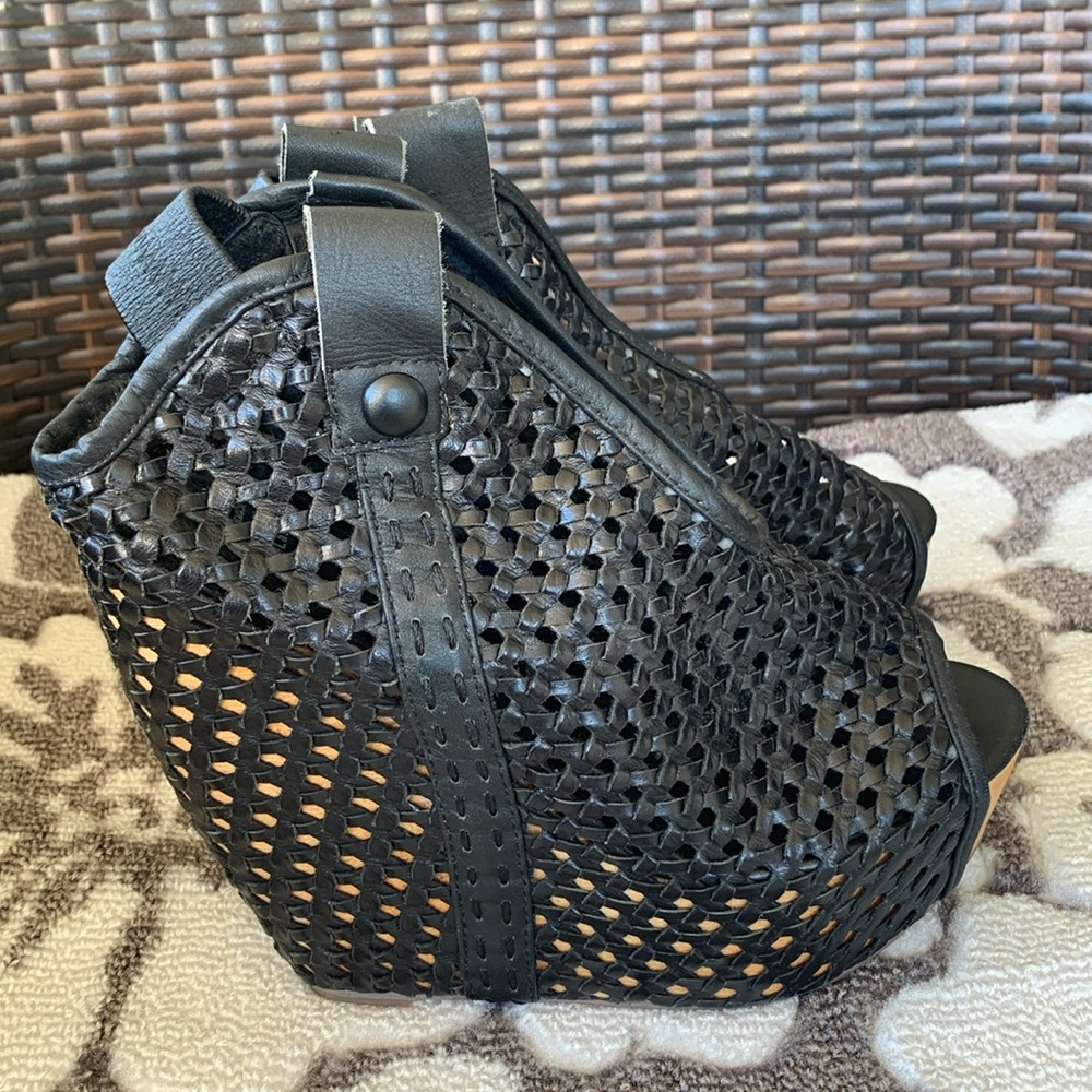 Jeffery Campbell Black Kelsey Women’s Wedge Heel - Picture 2 of 16